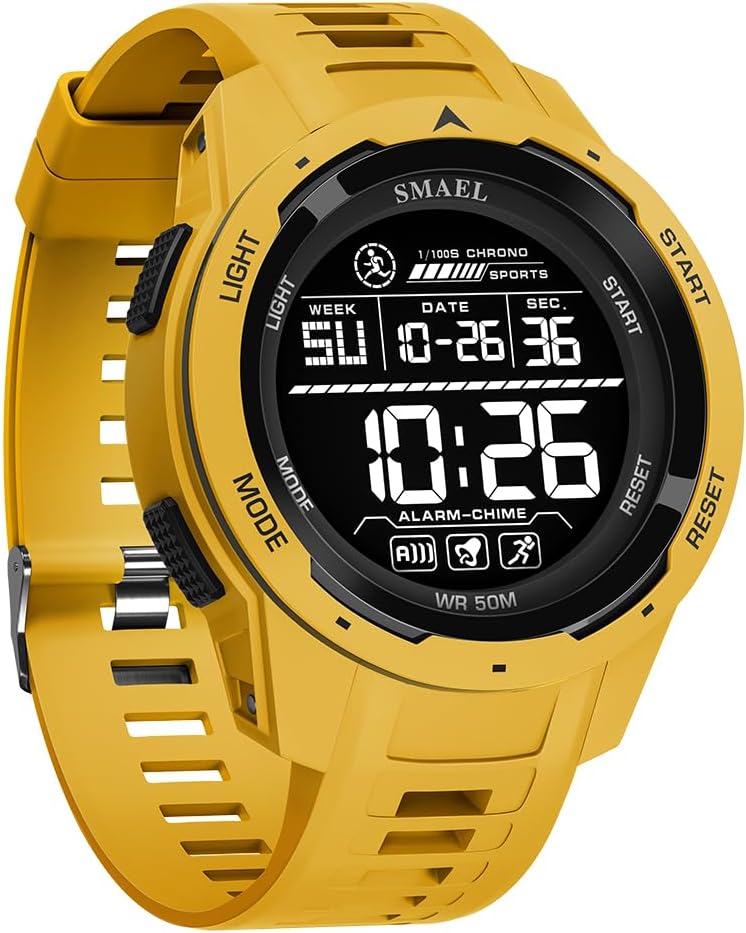 Men's Watches Sports Outdoor Waterproof Military Watch Date Multi Function Tactics LED 46mm Face Alarm Stopwatch for Men 8105