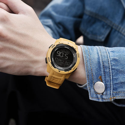 Men's Watches Sports Outdoor Waterproof Military Watch Date Multi Function Tactics LED 46mm Face Alarm Stopwatch for Men 8105