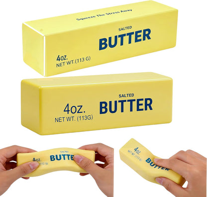 Butter Squishy, 5.5Inch Slow Rebound Butter Squeeze Stress Ball Fidget Toy | Squishy Butter Stick Shaped, Realistic Design, Stress Relief, Fidget Toy, Office Desk Decor, Party Favor(1pcs)