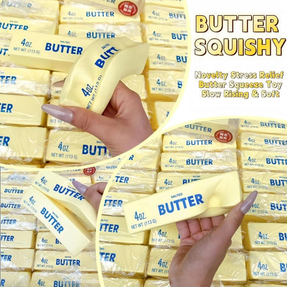 Butter Squishy, 5.5Inch Slow Rebound Butter Squeeze Stress Ball Fidget Toy | Squishy Butter Stick Shaped, Realistic Design, Stress Relief, Fidget Toy, Office Desk Decor, Party Favor(1pcs)