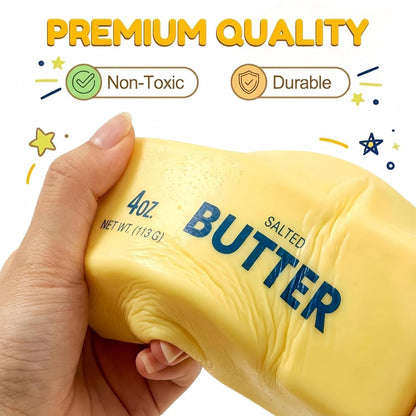 Butter Squishy, 5.5Inch Slow Rebound Butter Squeeze Stress Ball Fidget Toy | Squishy Butter Stick Shaped, Realistic Design, Stress Relief, Fidget Toy, Office Desk Decor, Party Favor(1pcs)