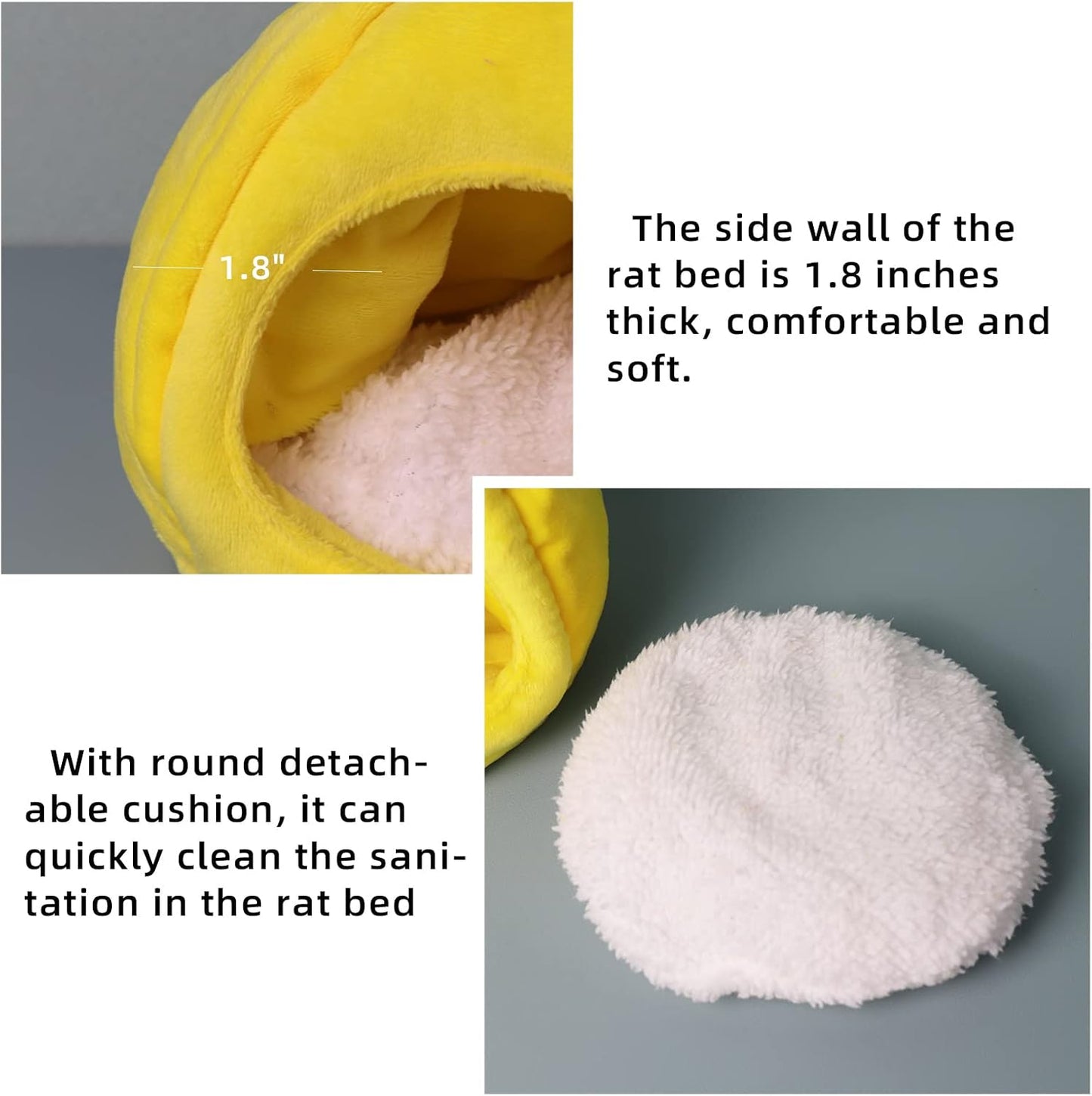 Small Animal Beds, Hamster Bed Cage Accessories Supplies, Rat Hideout Semi-Enclosed Winter Christmas Large Pumpkin Nest for Dwarf Hamsters Gerbils Chipmunks Syrian Hamster and Sugar Glider (Yellow)