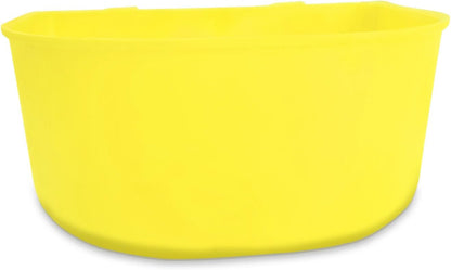 Pet Feeder Bowl, 25oz Pink Plastic Cage Mounted Container for Birds and Small Animals, Indoor Outdoor Use with Wire Mesh Attachment (5, Yellow)