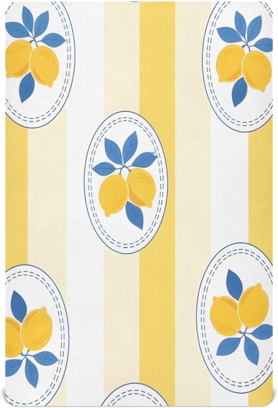 Lemon Yellow Stripe Soft Stretch Playard Sheets, Comfy Breathable Cotton Like Crib Sheets for Boys and Girls, Super Soft Playard Toddler Bed Mattress Fitted for 39”x27”