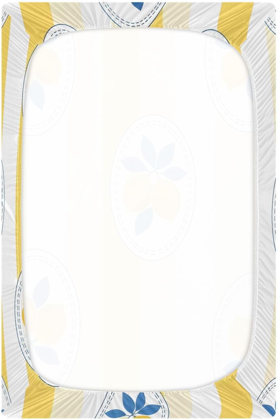 Lemon Yellow Stripe Soft Stretch Playard Sheets, Comfy Breathable Cotton Like Crib Sheets for Boys and Girls, Super Soft Playard Toddler Bed Mattress Fitted for 39”x27”
