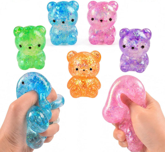 5 Pack Bear Squishy, Slow Rising Stress Relief Fidget Toys for Adults | Small Bear-Shaped Sensory Squeeze Toys, Calm Anxiety, Portable, Safe TPR Material, Soft Hand Toy for Office, Home or Travel