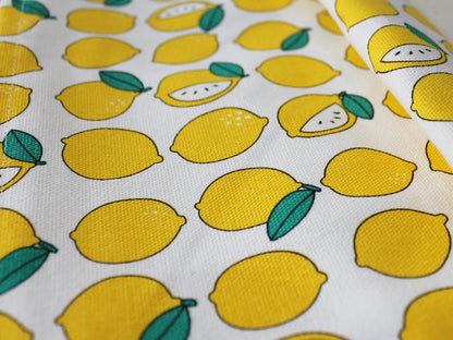 Large Makeup Bag Travel Cosmetic Pouch, Cute Lemon | Logo-Free, Customizable DIY Pouch, Wide Opending, Zipper Closure, Canvas Exterior, lined, Stands Upright