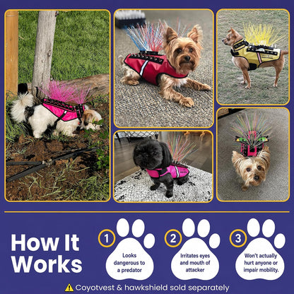 Coyotewhiskers Protective Nylon Dog Harness Bristles, Yellow | Nylon Bristles for or Spikevest Help Deter Coyotes, Aggressive Dogs and Birds of Prey Dog Accessory Made in USA