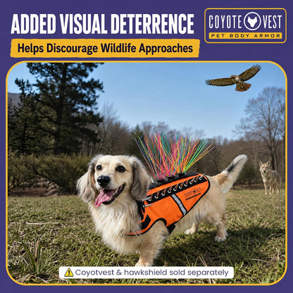 Coyotewhiskers Protective Nylon Dog Harness Bristles, Yellow | Nylon Bristles for or Spikevest Help Deter Coyotes, Aggressive Dogs and Birds of Prey Dog Accessory Made in USA