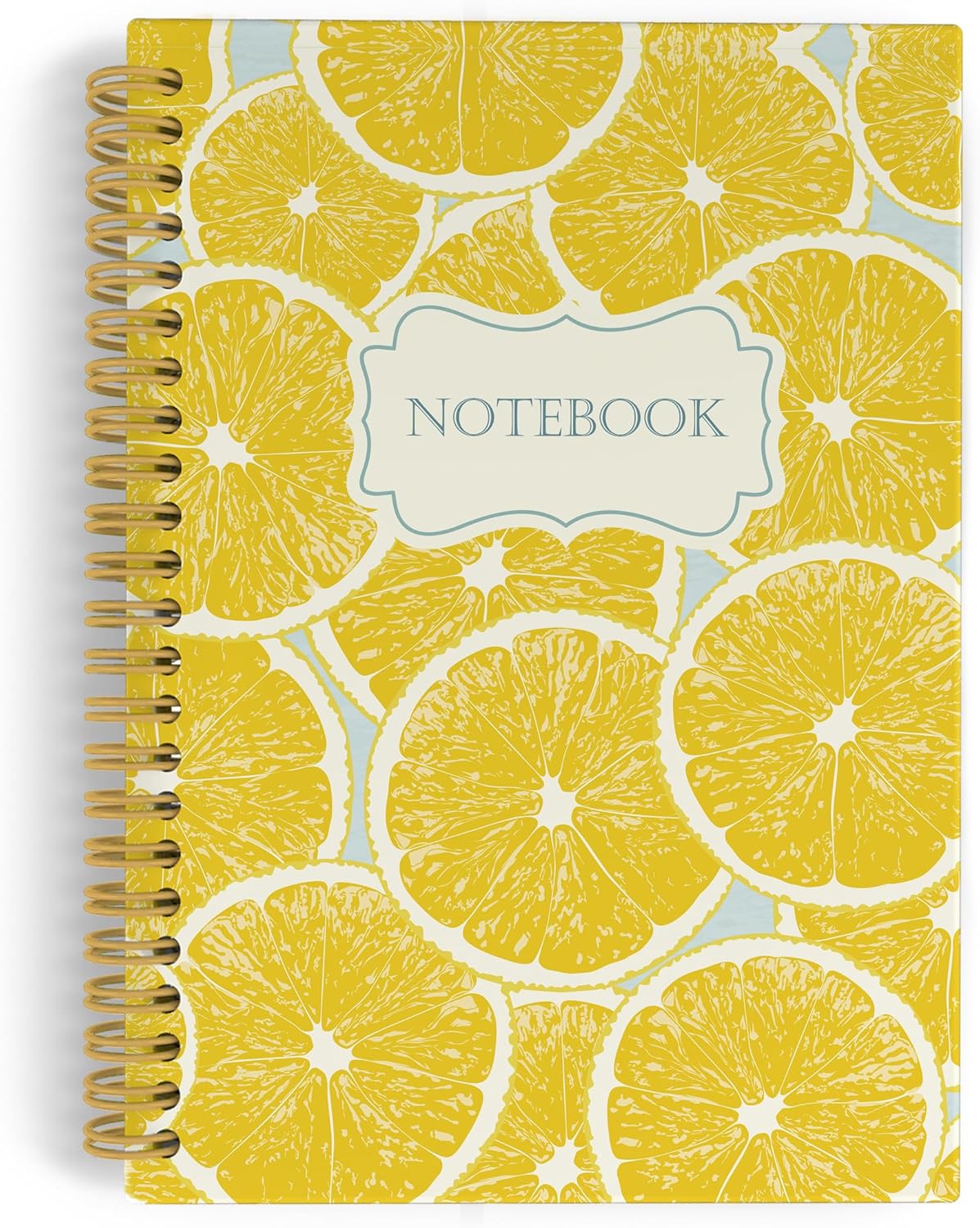 Summer Yellow Lemon Spiral Notebook Journal, Lemon Themed Gifts for Women Notebooks for Note Taking, Fruit Lover Gifts Hardcover Spiral Journal 5.5x8.3 Inches