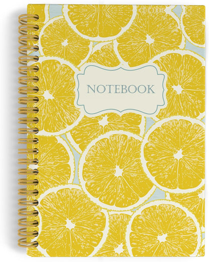 Summer Yellow Lemon Spiral Notebook Journal, Lemon Themed Gifts for Women Notebooks for Note Taking, Fruit Lover Gifts Hardcover Spiral Journal 5.5x8.3 Inches