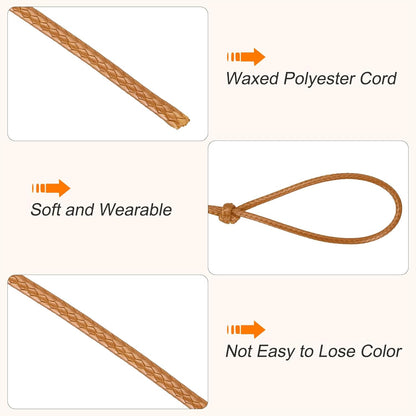 Waxed Cord 2mm Waxed Thread 87 Yard Wax String Leather Cord for Bracelet Making, Necklaces, Beading, Jewelry Making and DIY Crafts(Orange Yellow)
