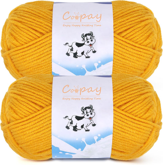 Cotton Blend Yarn for Crochet, Soft Granny Square Blanket Yarn | 50g/1.76oz Each Skein, 60% Cotton 40% Acrylic Soft Yarn for Handmade Blankets, Dolls, Scarves, Gloves & Shawls