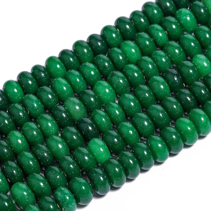 5x8mm Natural Green Lemon Jade Stone Rondelle Beads, 75PCS Spacer Round Loose Abacus Beads for Jewelry Making, Gemstone for Bracelet Necklace Earrings, Arts and Crafts - Colors D