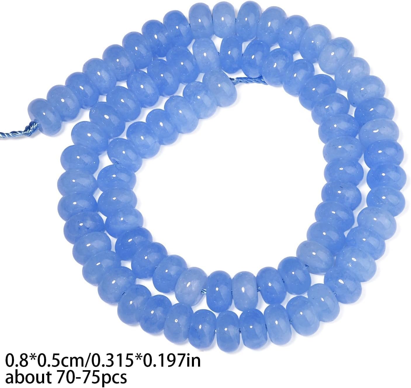 5x8mm Natural Green Lemon Jade Stone Rondelle Beads, 75PCS Spacer Round Loose Abacus Beads for Jewelry Making, Gemstone for Bracelet Necklace Earrings, Arts and Crafts - Colors D