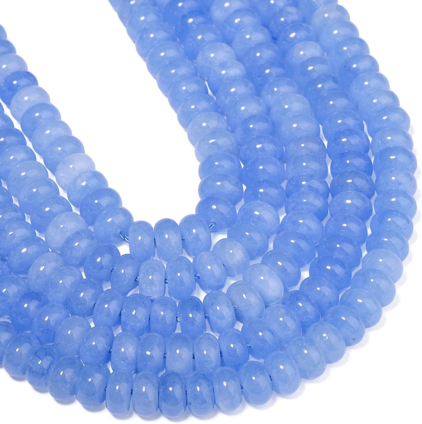 5x8mm Natural Green Lemon Jade Stone Rondelle Beads, 75PCS Spacer Round Loose Abacus Beads for Jewelry Making, Gemstone for Bracelet Necklace Earrings, Arts and Crafts - Colors D
