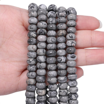 5x8mm Natural Green Lemon Jade Stone Rondelle Beads, 75PCS Spacer Round Loose Abacus Beads for Jewelry Making, Gemstone for Bracelet Necklace Earrings, Arts and Crafts - Colors D