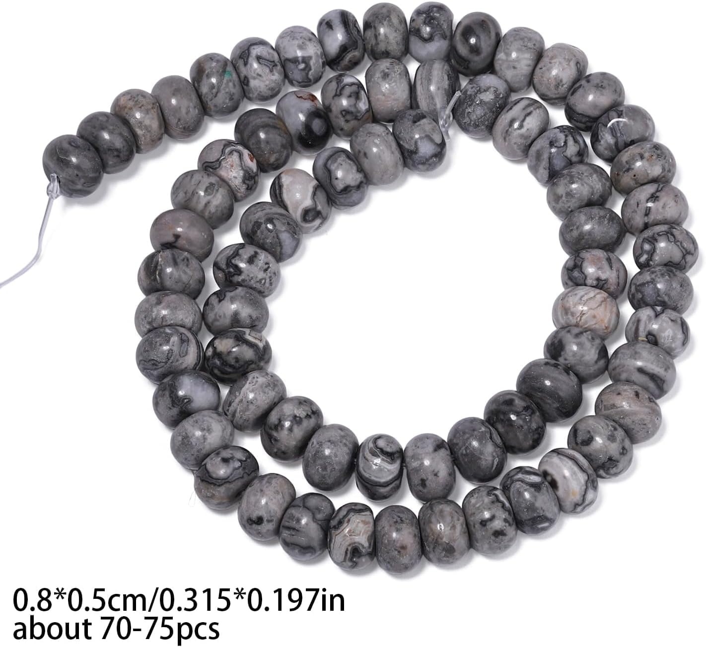 5x8mm Natural Green Lemon Jade Stone Rondelle Beads, 75PCS Spacer Round Loose Abacus Beads for Jewelry Making, Gemstone for Bracelet Necklace Earrings, Arts and Crafts - Colors D