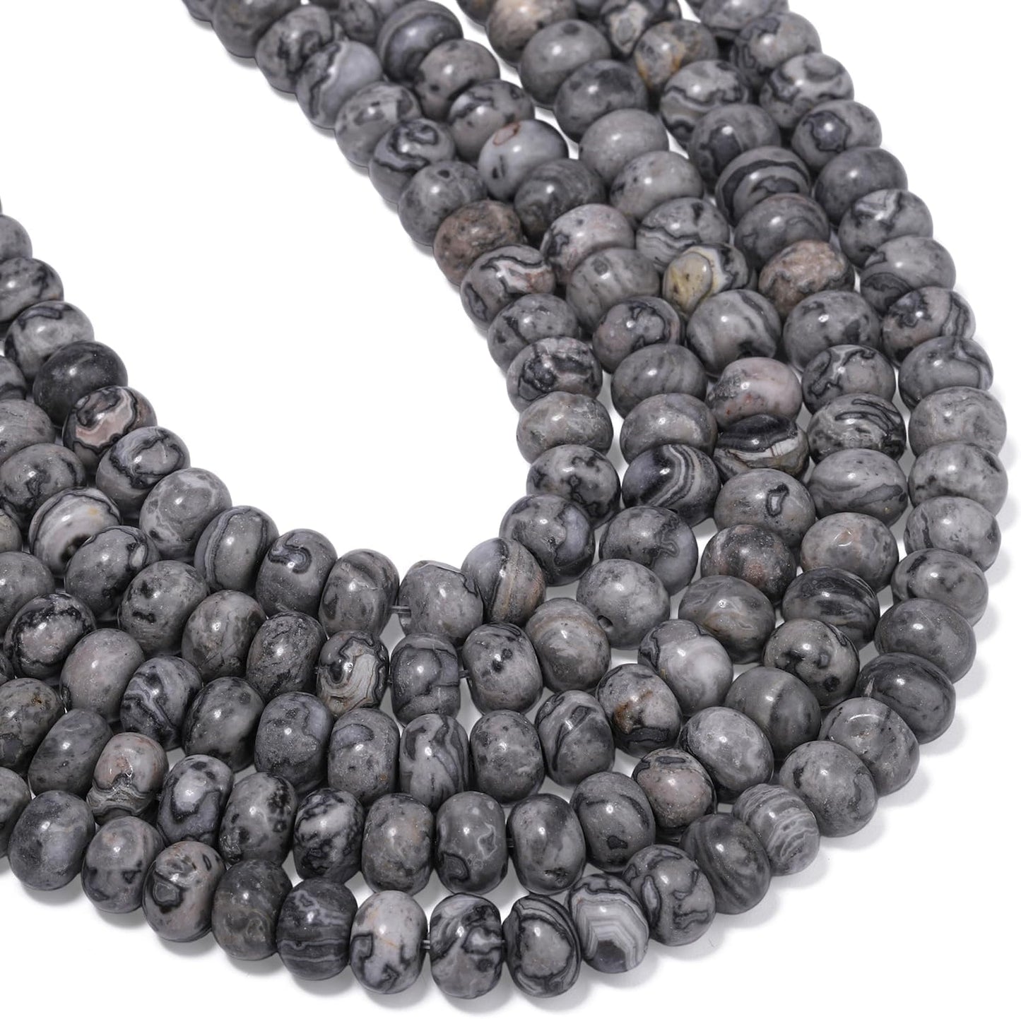 5x8mm Natural Green Lemon Jade Stone Rondelle Beads, 75PCS Spacer Round Loose Abacus Beads for Jewelry Making, Gemstone for Bracelet Necklace Earrings, Arts and Crafts - Colors D