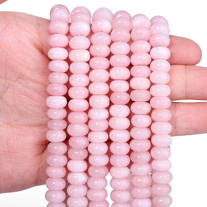 5x8mm Natural Green Lemon Jade Stone Rondelle Beads, 75PCS Spacer Round Loose Abacus Beads for Jewelry Making, Gemstone for Bracelet Necklace Earrings, Arts and Crafts - Colors D