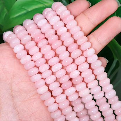 5x8mm Natural Green Lemon Jade Stone Rondelle Beads, 75PCS Spacer Round Loose Abacus Beads for Jewelry Making, Gemstone for Bracelet Necklace Earrings, Arts and Crafts - Colors D