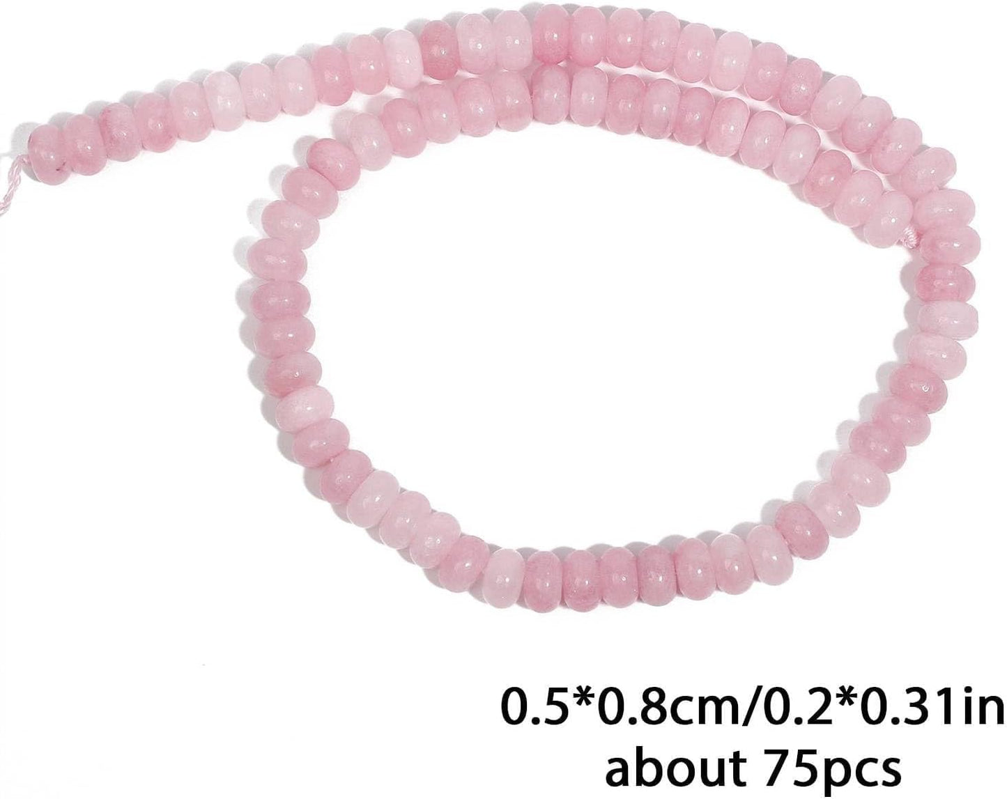 5x8mm Natural Green Lemon Jade Stone Rondelle Beads, 75PCS Spacer Round Loose Abacus Beads for Jewelry Making, Gemstone for Bracelet Necklace Earrings, Arts and Crafts - Colors D