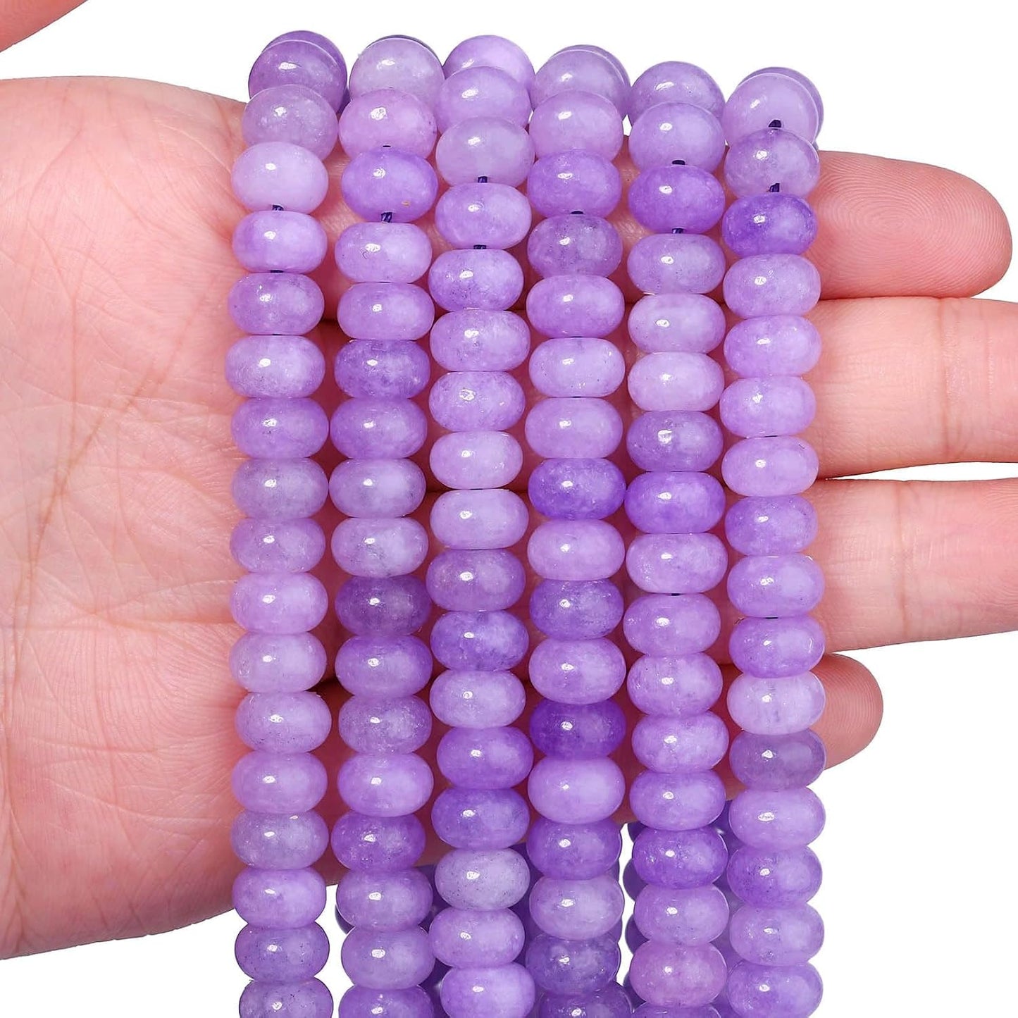 5x8mm Natural Green Lemon Jade Stone Rondelle Beads, 75PCS Spacer Round Loose Abacus Beads for Jewelry Making, Gemstone for Bracelet Necklace Earrings, Arts and Crafts - Colors D