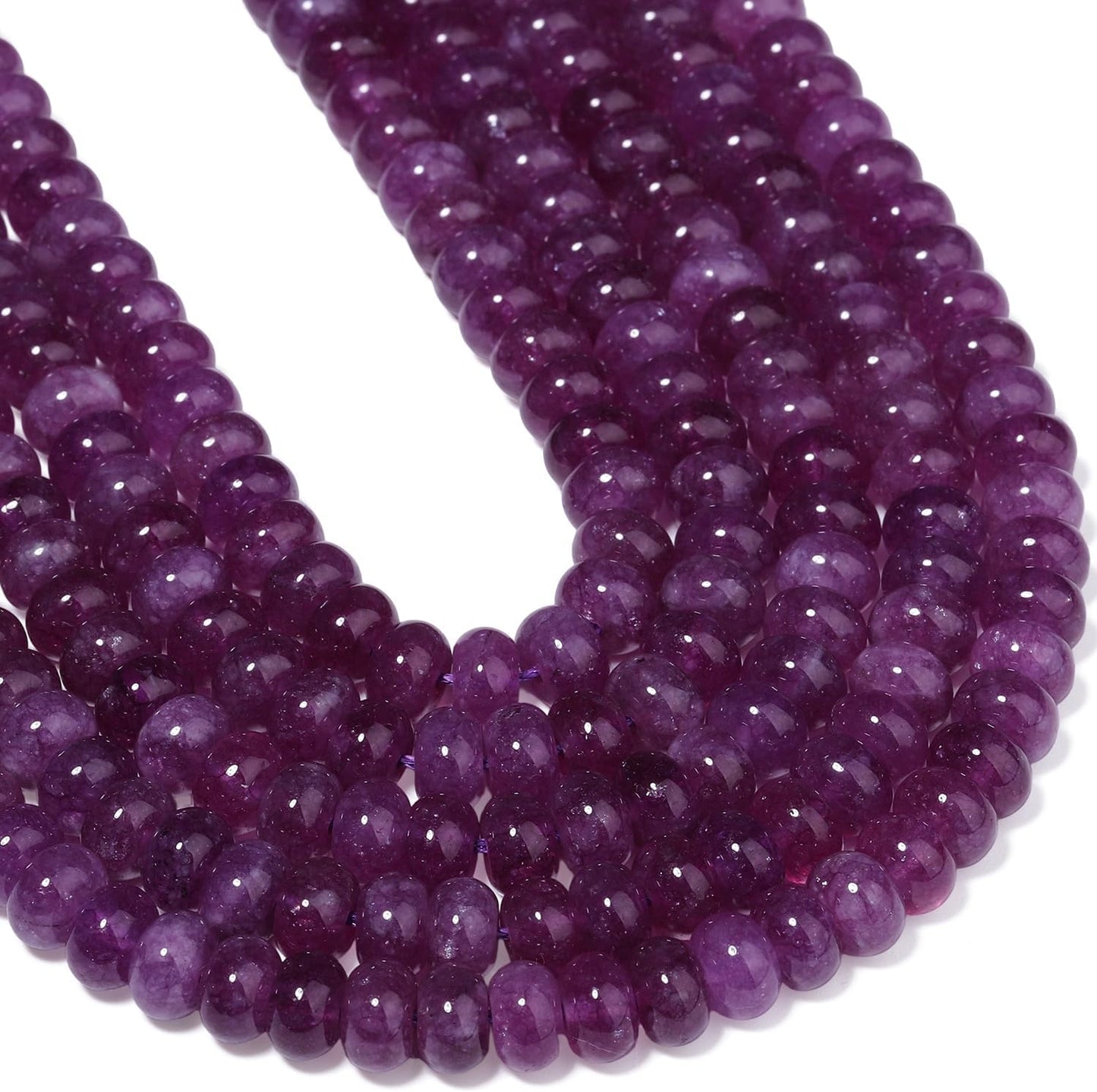 5x8mm Natural Green Lemon Jade Stone Rondelle Beads, 75PCS Spacer Round Loose Abacus Beads for Jewelry Making, Gemstone for Bracelet Necklace Earrings, Arts and Crafts - Colors D