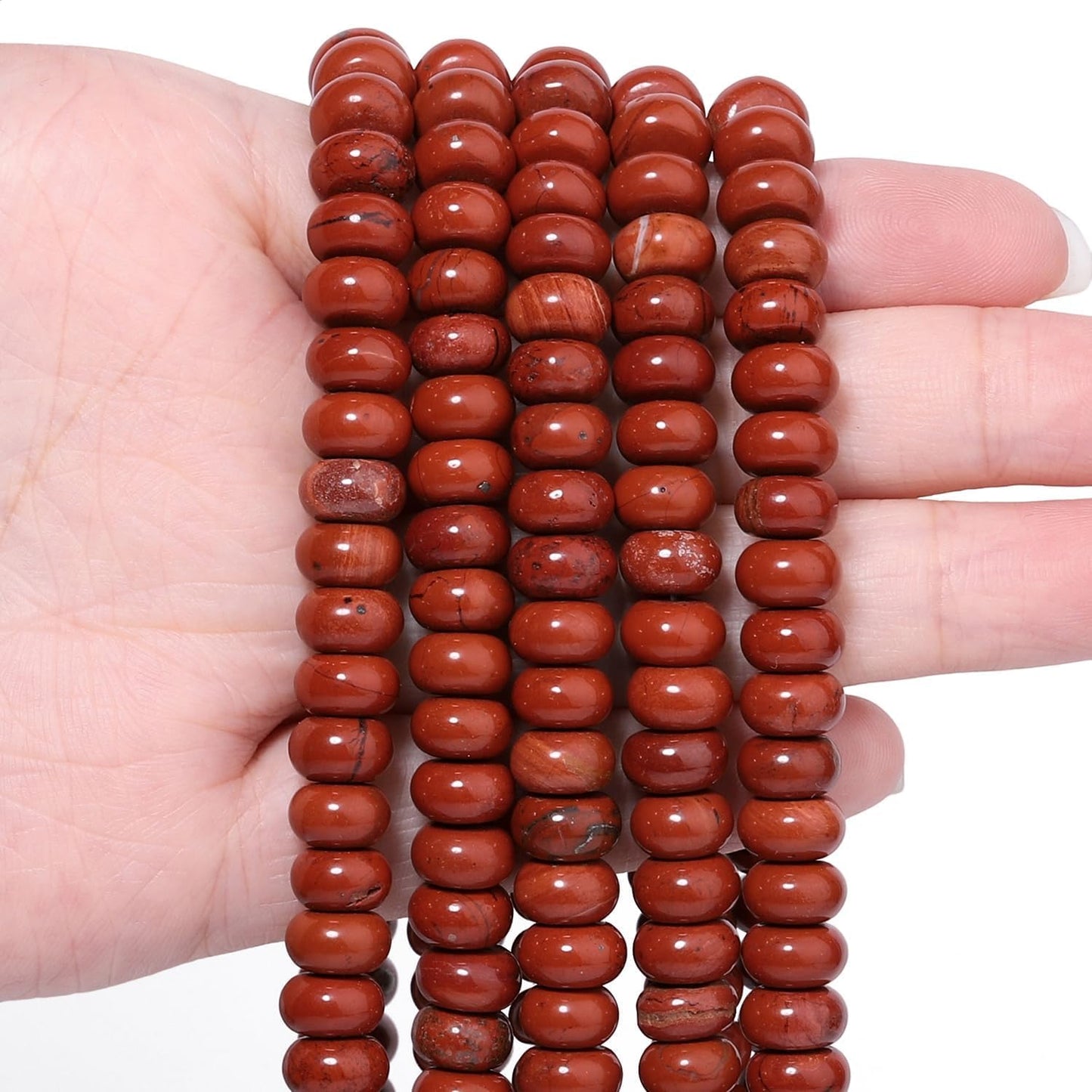 5x8mm Natural Green Lemon Jade Stone Rondelle Beads, 75PCS Spacer Round Loose Abacus Beads for Jewelry Making, Gemstone for Bracelet Necklace Earrings, Arts and Crafts - Colors D