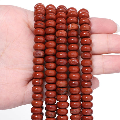 5x8mm Natural Green Lemon Jade Stone Rondelle Beads, 75PCS Spacer Round Loose Abacus Beads for Jewelry Making, Gemstone for Bracelet Necklace Earrings, Arts and Crafts - Colors D