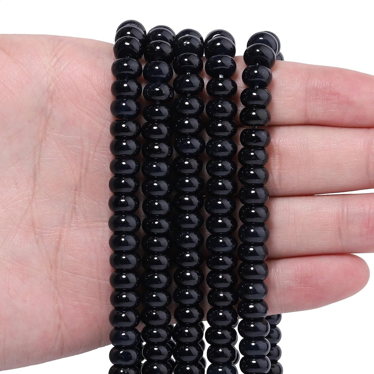 5x8mm Natural Green Lemon Jade Stone Rondelle Beads, 75PCS Spacer Round Loose Abacus Beads for Jewelry Making, Gemstone for Bracelet Necklace Earrings, Arts and Crafts - Colors D