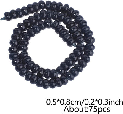 5x8mm Natural Green Lemon Jade Stone Rondelle Beads, 75PCS Spacer Round Loose Abacus Beads for Jewelry Making, Gemstone for Bracelet Necklace Earrings, Arts and Crafts - Colors D
