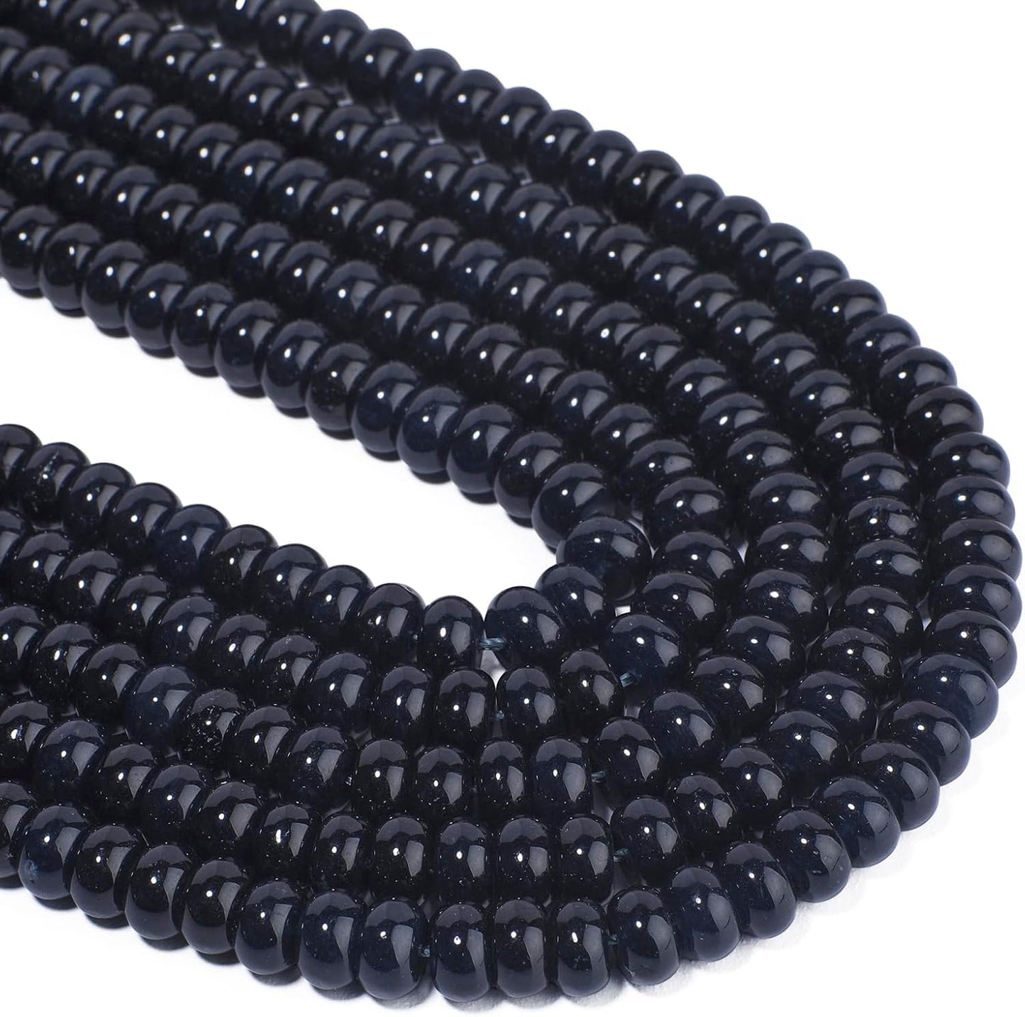 5x8mm Natural Green Lemon Jade Stone Rondelle Beads, 75PCS Spacer Round Loose Abacus Beads for Jewelry Making, Gemstone for Bracelet Necklace Earrings, Arts and Crafts - Colors D