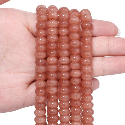 5x8mm Natural Green Lemon Jade Stone Rondelle Beads, 75PCS Spacer Round Loose Abacus Beads for Jewelry Making, Gemstone for Bracelet Necklace Earrings, Arts and Crafts - Colors D