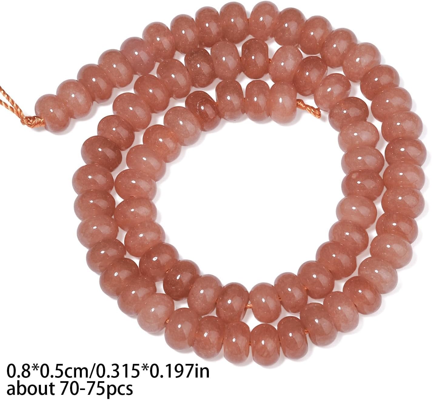 5x8mm Natural Green Lemon Jade Stone Rondelle Beads, 75PCS Spacer Round Loose Abacus Beads for Jewelry Making, Gemstone for Bracelet Necklace Earrings, Arts and Crafts - Colors D