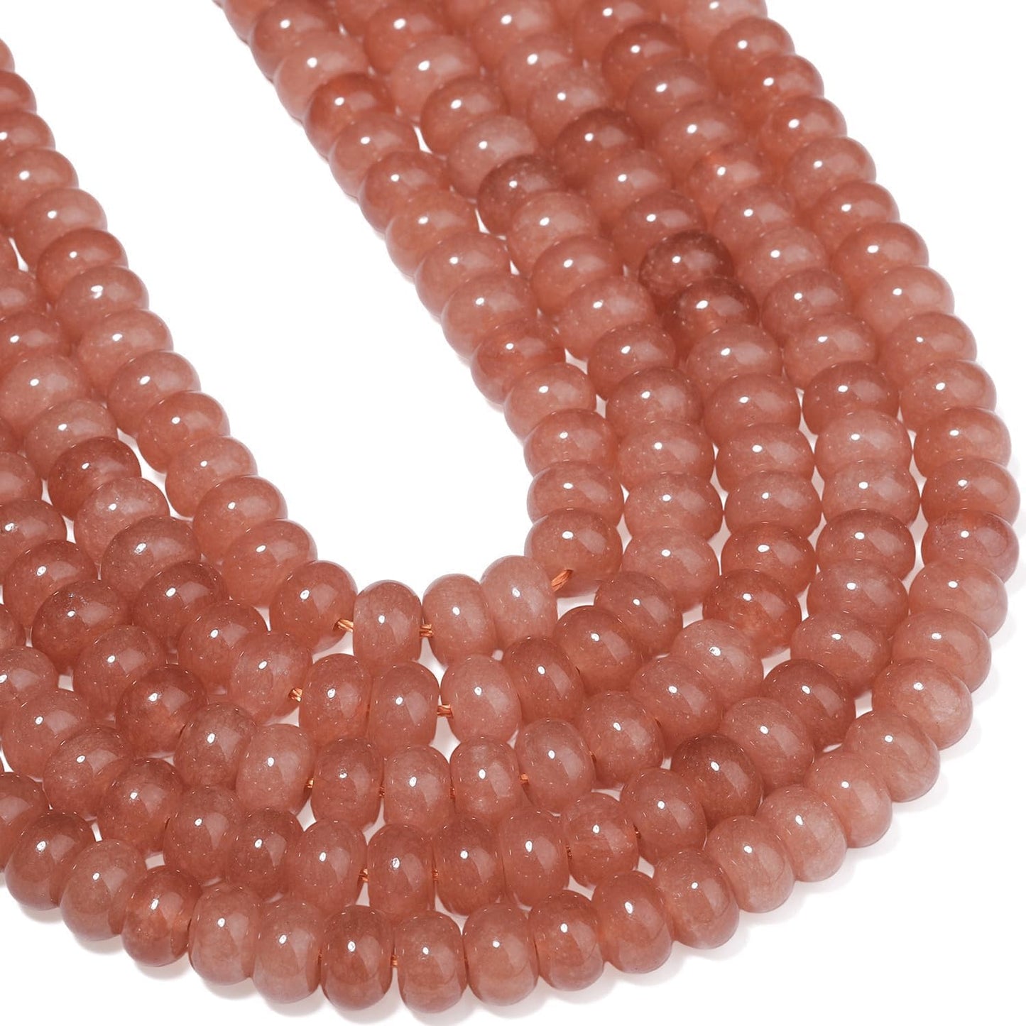 5x8mm Natural Green Lemon Jade Stone Rondelle Beads, 75PCS Spacer Round Loose Abacus Beads for Jewelry Making, Gemstone for Bracelet Necklace Earrings, Arts and Crafts - Colors D