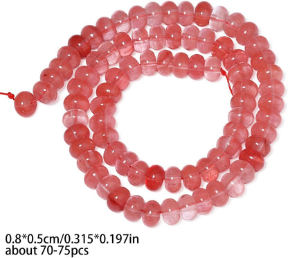 5x8mm Natural Green Lemon Jade Stone Rondelle Beads, 75PCS Spacer Round Loose Abacus Beads for Jewelry Making, Gemstone for Bracelet Necklace Earrings, Arts and Crafts - Colors D