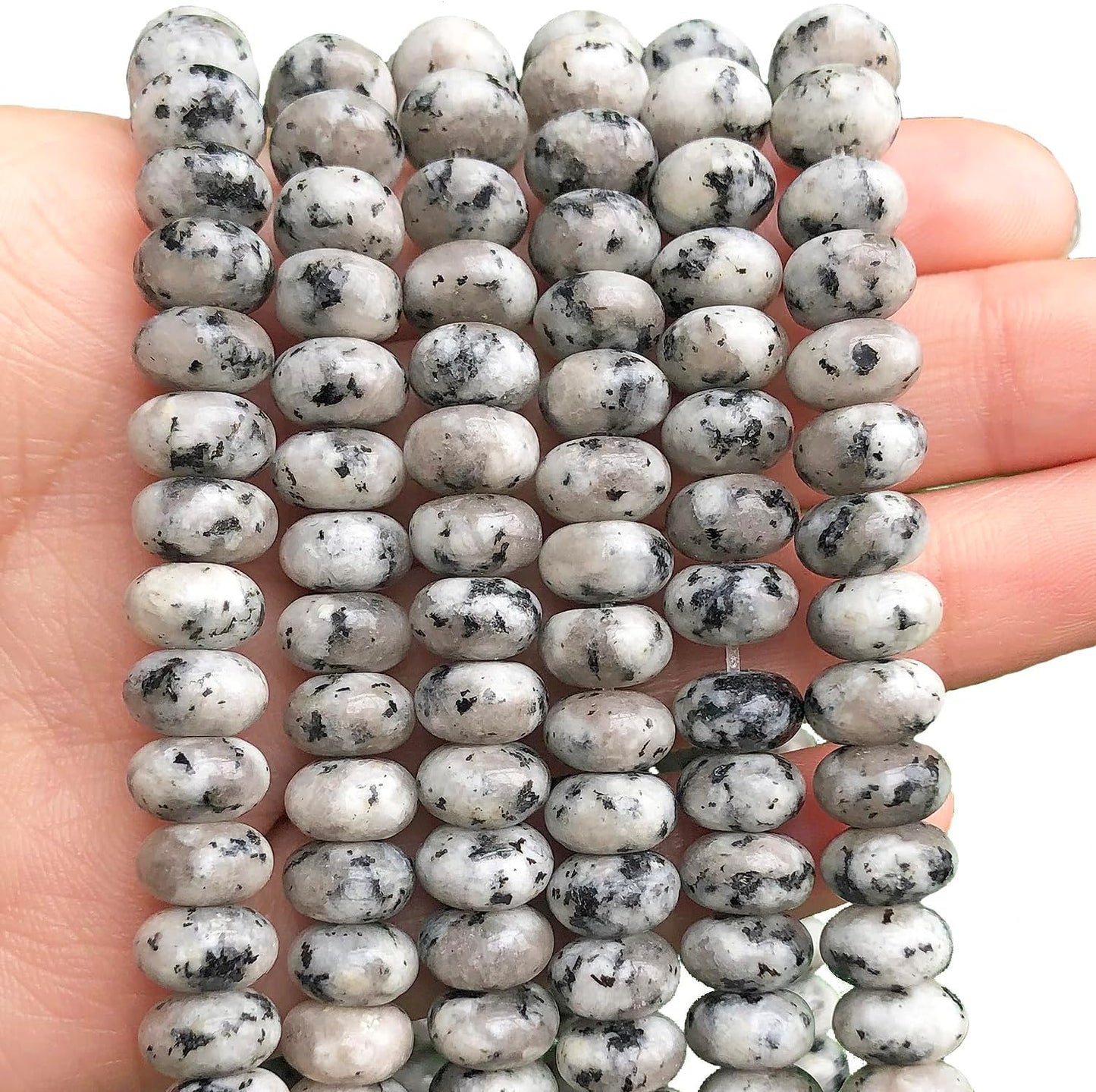 5x8mm Natural Green Lemon Jade Stone Rondelle Beads, 75PCS Spacer Round Loose Abacus Beads for Jewelry Making, Gemstone for Bracelet Necklace Earrings, Arts and Crafts - Colors D