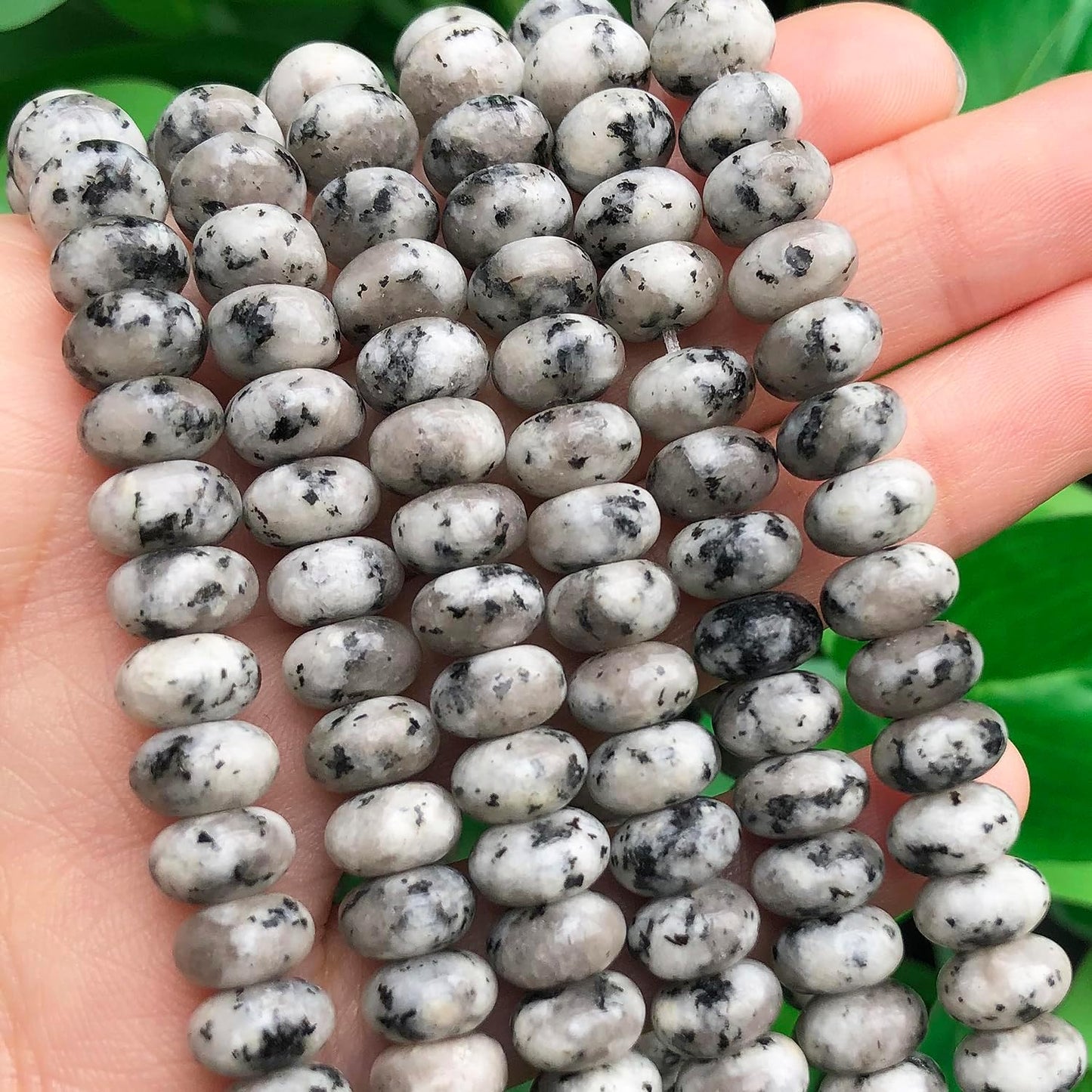 5x8mm Natural Green Lemon Jade Stone Rondelle Beads, 75PCS Spacer Round Loose Abacus Beads for Jewelry Making, Gemstone for Bracelet Necklace Earrings, Arts and Crafts - Colors D