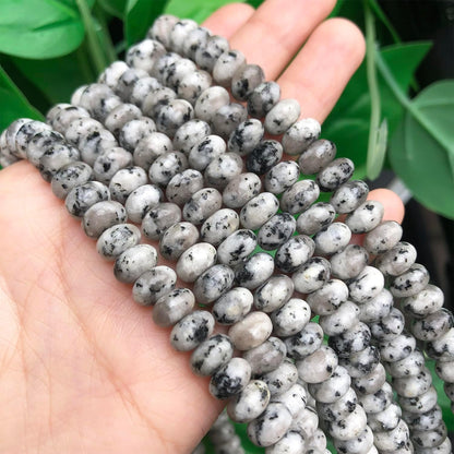 5x8mm Natural Green Lemon Jade Stone Rondelle Beads, 75PCS Spacer Round Loose Abacus Beads for Jewelry Making, Gemstone for Bracelet Necklace Earrings, Arts and Crafts - Colors D