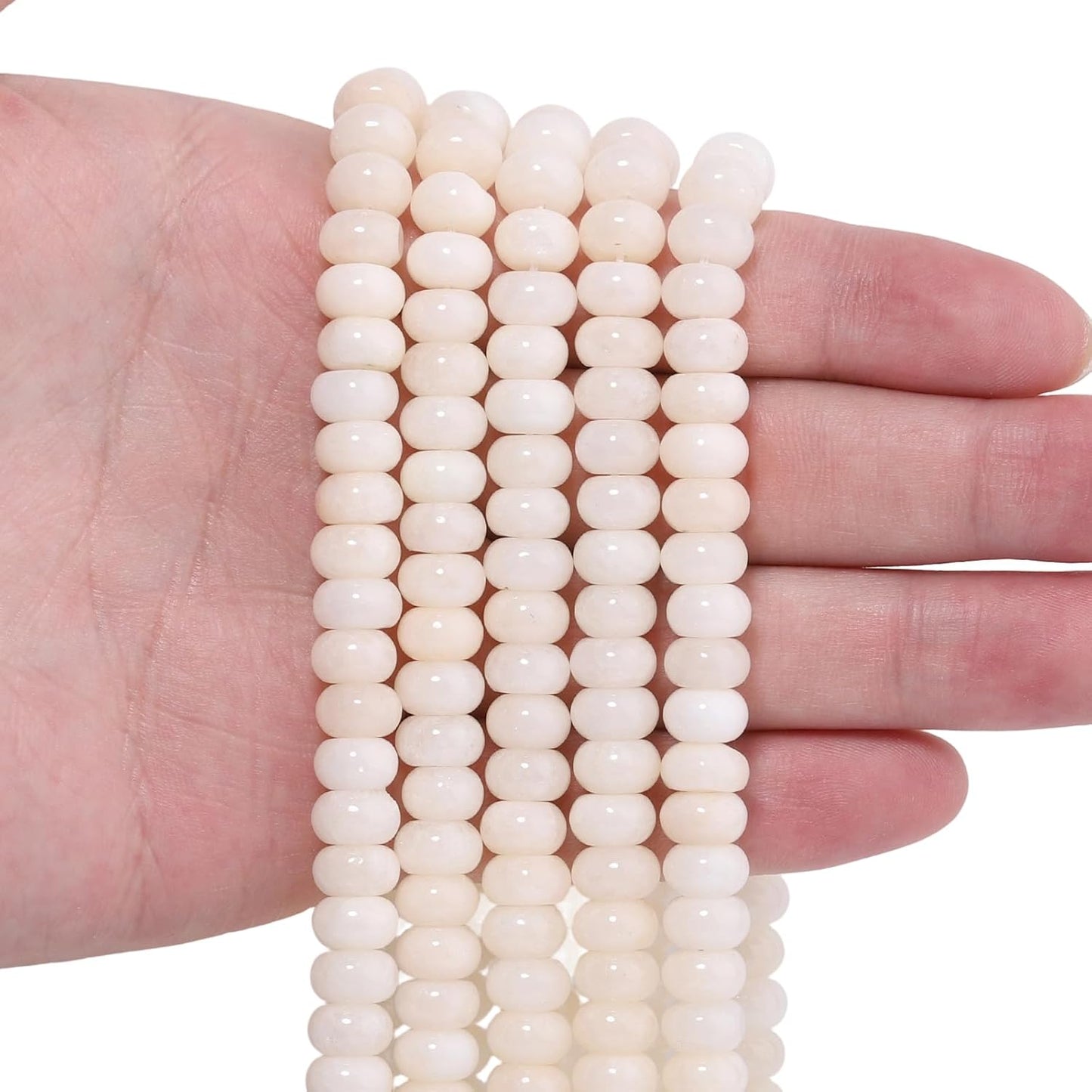 5x8mm Natural Green Lemon Jade Stone Rondelle Beads, 75PCS Spacer Round Loose Abacus Beads for Jewelry Making, Gemstone for Bracelet Necklace Earrings, Arts and Crafts - Colors D