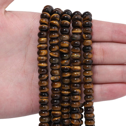 5x8mm Natural Green Lemon Jade Stone Rondelle Beads, 75PCS Spacer Round Loose Abacus Beads for Jewelry Making, Gemstone for Bracelet Necklace Earrings, Arts and Crafts - Colors D