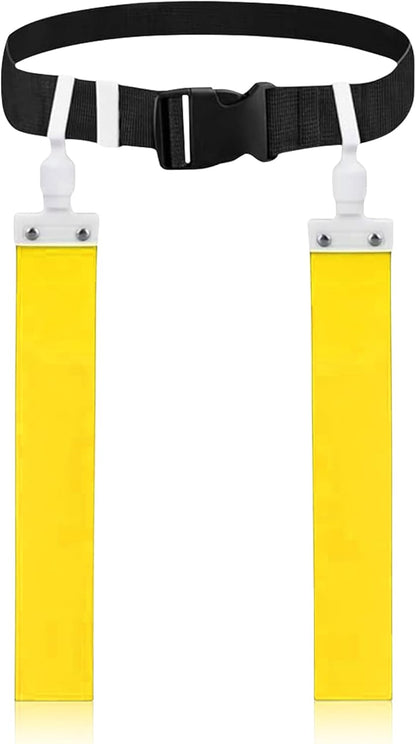 TEYS Flag Football Belts, Adjustable Waist for Youth & Adults, 1 Belt & 2 "POP" - Popper Flags, Heavy Duty Equipment for Game