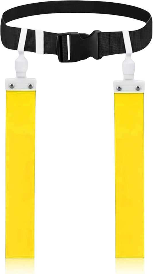TEYS Flag Football Belts, Adjustable Waist for Youth & Adults, 1 Belt & 2 "POP" - Popper Flags, Heavy Duty Equipment for Game