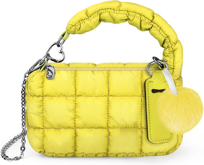 Two Sizes Quilted Wristlet Bag for Women, Puffer Handbags,Evening Bags,Charm Lipstick Bag