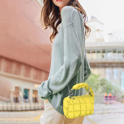 Two Sizes Quilted Wristlet Bag for Women, Puffer Handbags,Evening Bags,Charm Lipstick Bag