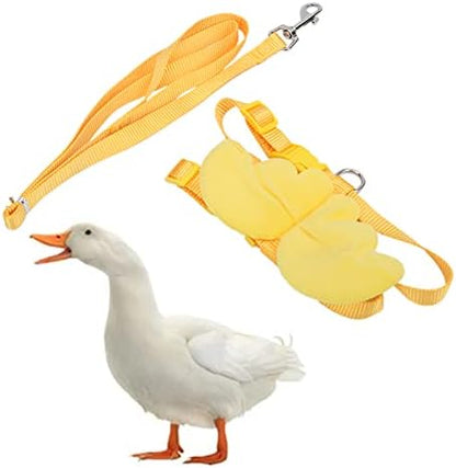 Duck Harness, Soft and Adjustable Chicken Walking Harness Breathable Pet Vest for Duck Chicken Hen Training Walking Basic Leashes[Yellow XS]