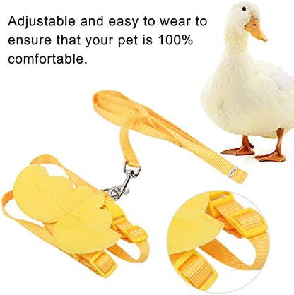 Duck Harness, Soft and Adjustable Chicken Walking Harness Breathable Pet Vest for Duck Chicken Hen Training Walking Basic Leashes[Yellow XS]