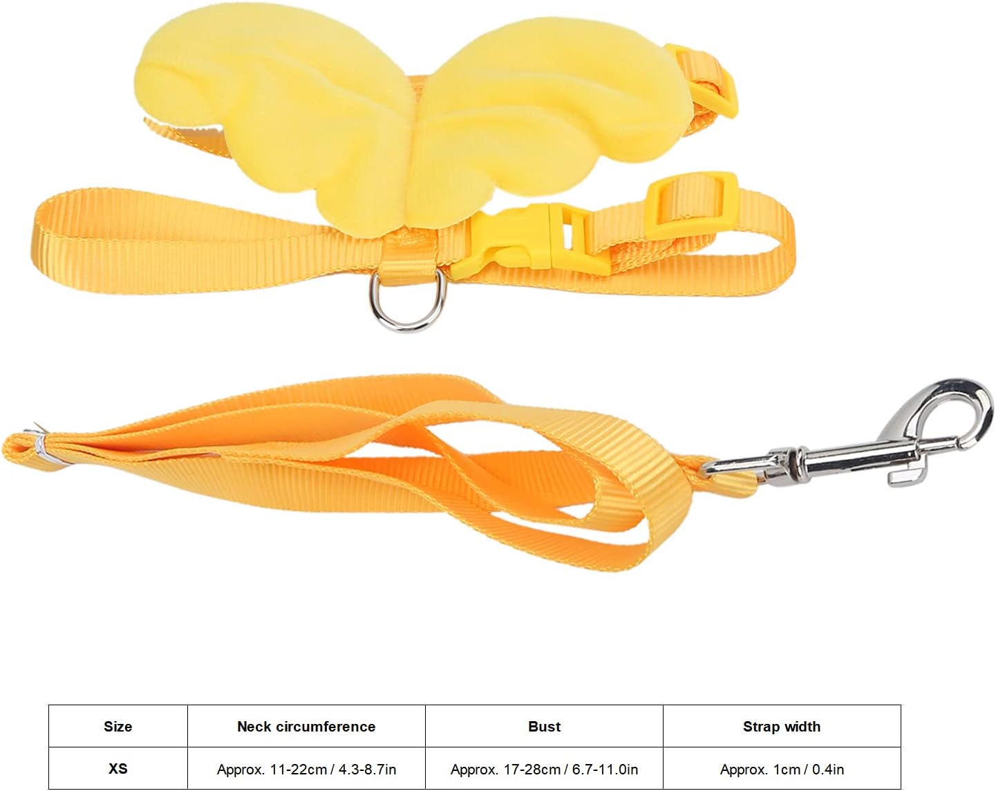 Duck Harness, Soft and Adjustable Chicken Walking Harness Breathable Pet Vest for Duck Chicken Hen Training Walking Basic Leashes[Yellow XS]