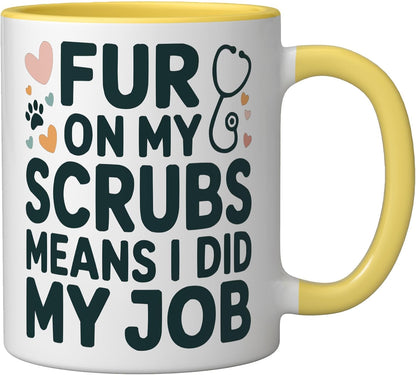 Veterinary Assistant Veterinarian Pet Animal Care Ceramic Mug, Yellow/White, 11oz